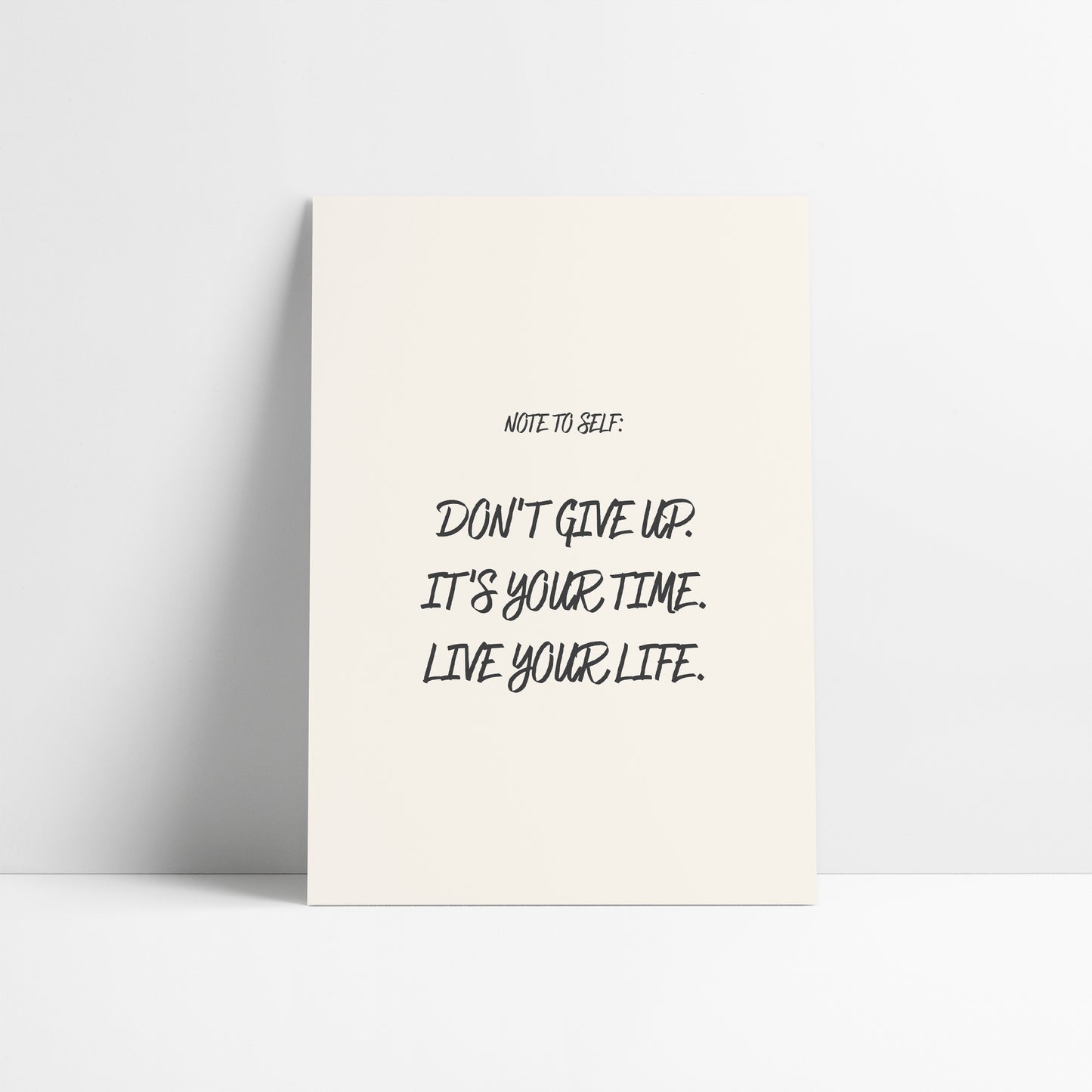 Note To Self - Don't Give Up | Sonny Fedora Somedays Lyric Wall Art Print