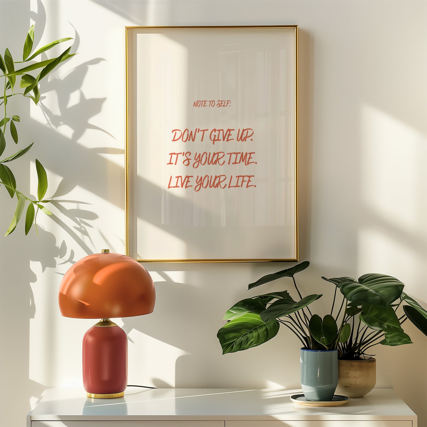 Note To Self - Don't Give Up | Sonny Fedora Somedays Lyric Wall Art Print