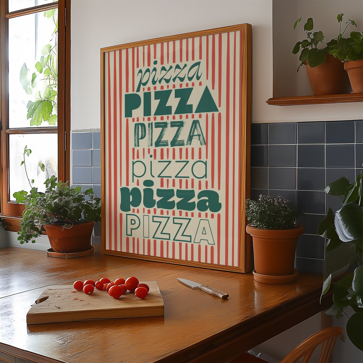 Pizza Striped List Print