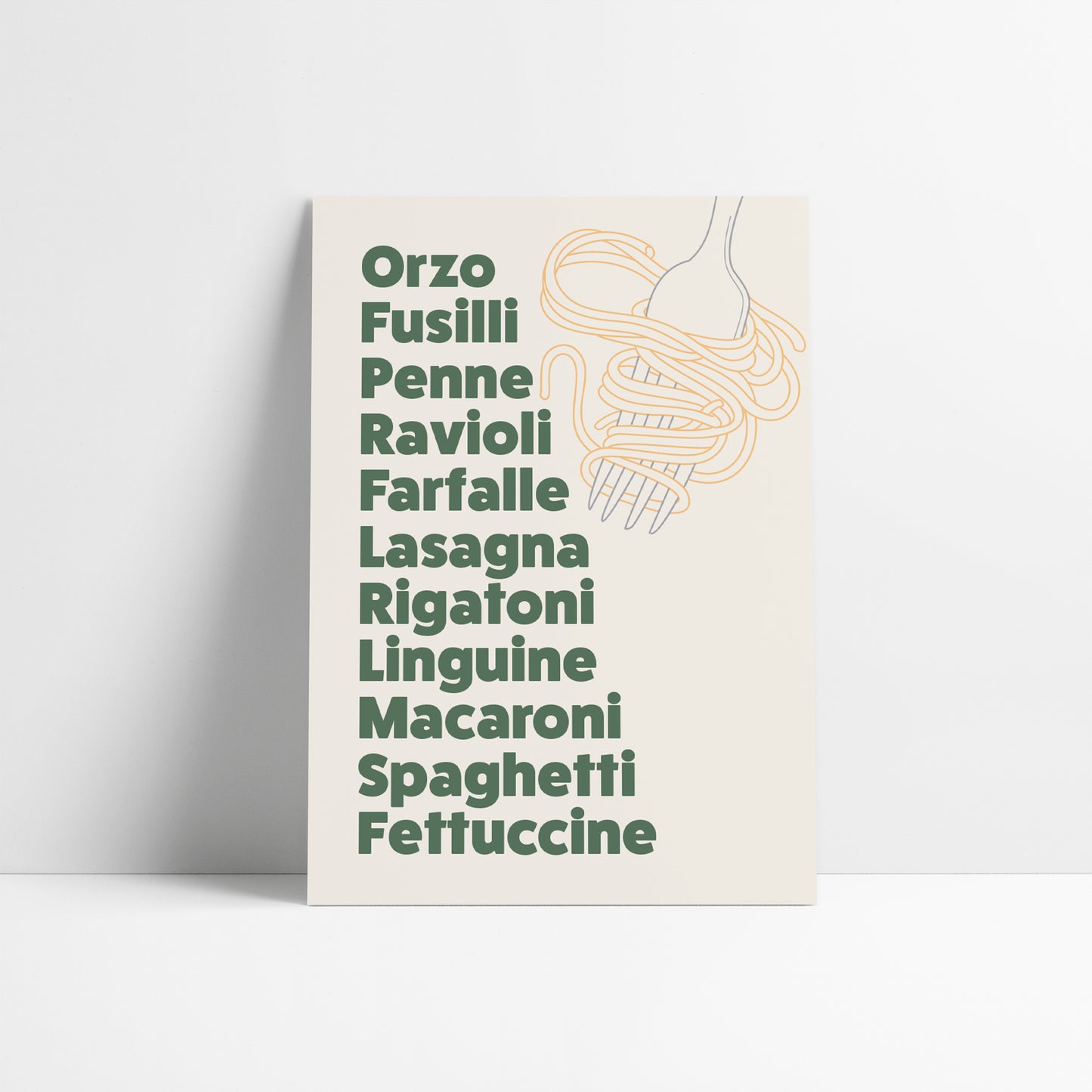 Types of Pasta List Print