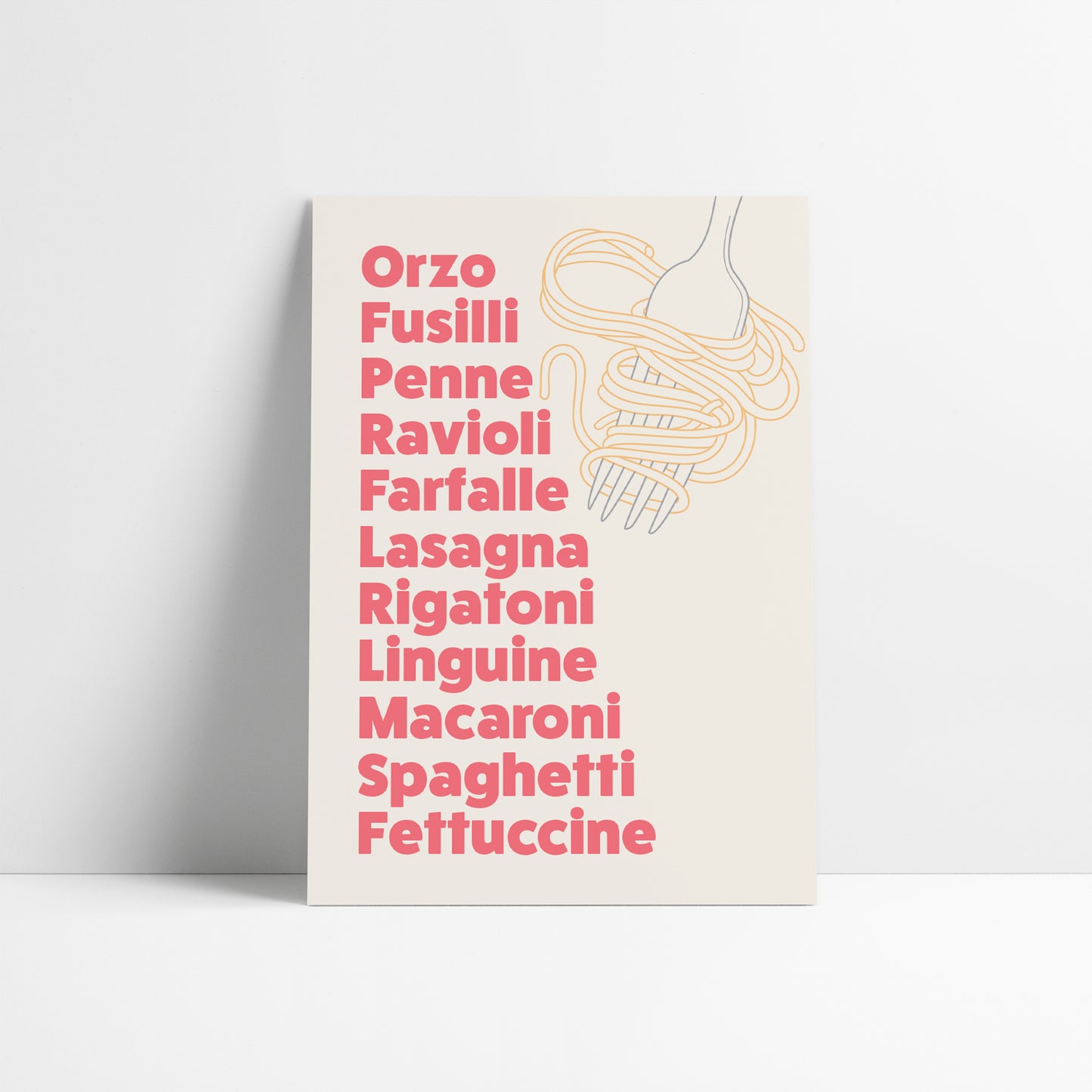 Types of Pasta List Print