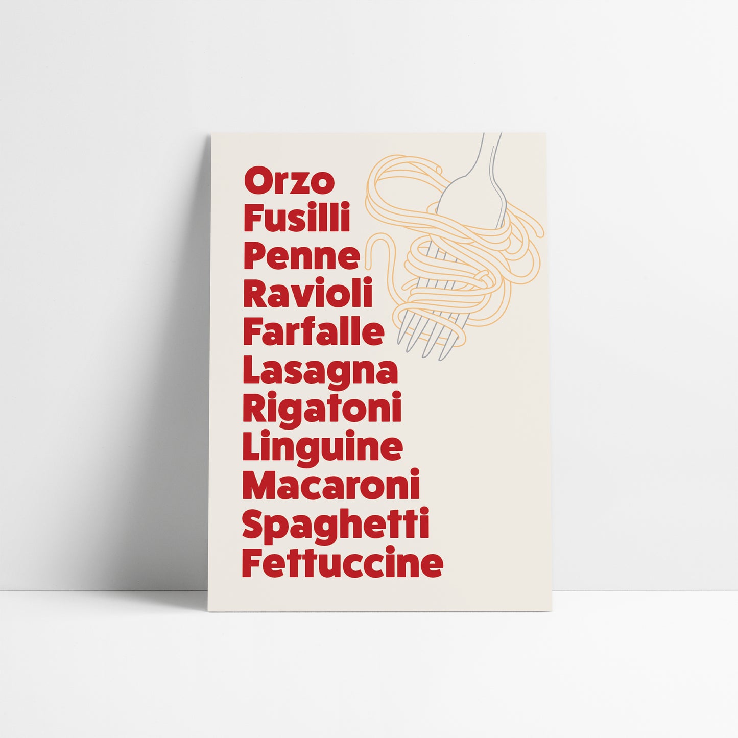 Types of Pasta List Print