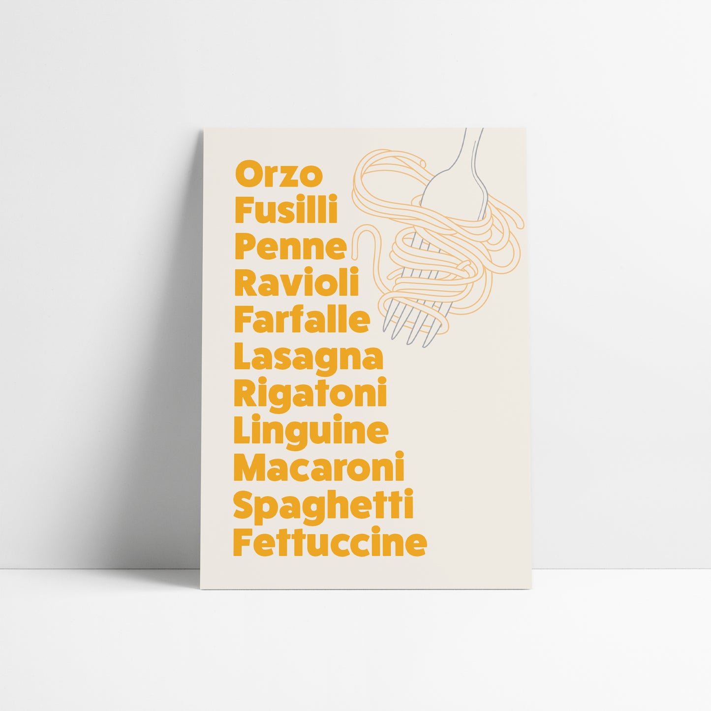 Types of Pasta List Print