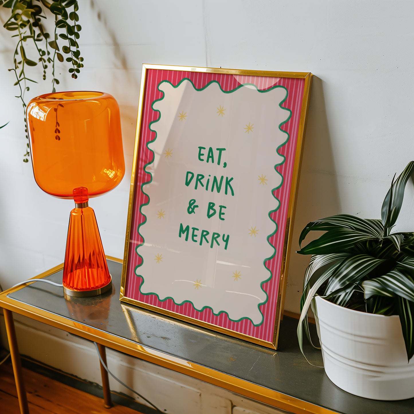 Eat, Drink & Be Merry | Festive Wall Art Print