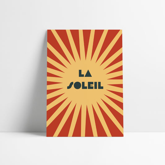 La Soleil Retro Sunburst Art Print