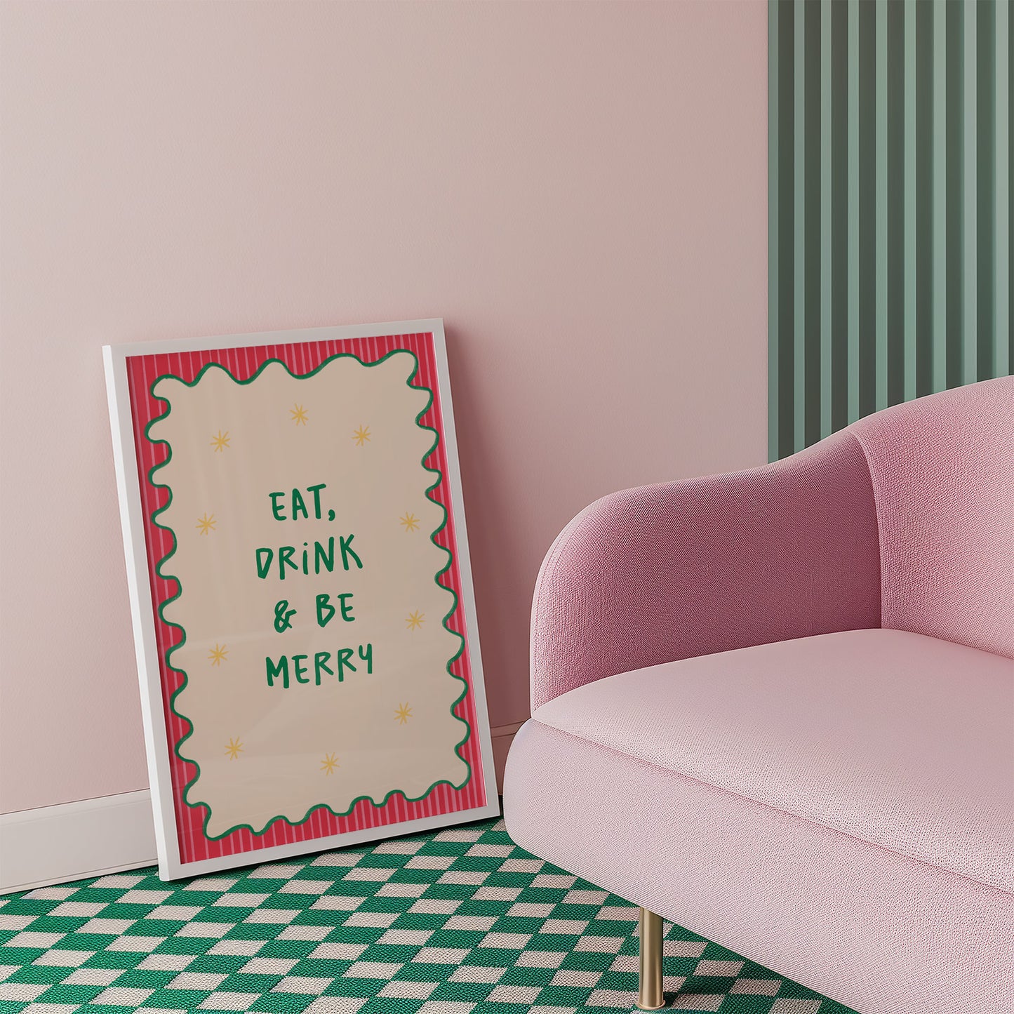 Eat, Drink & Be Merry | Festive Wall Art Print